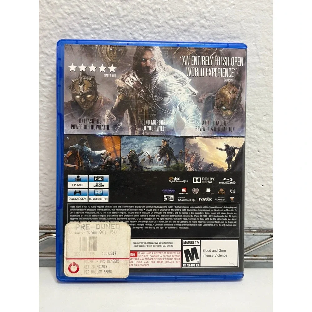 Middle-earth: Shadow of Mordor Game of the Year Edition PS4